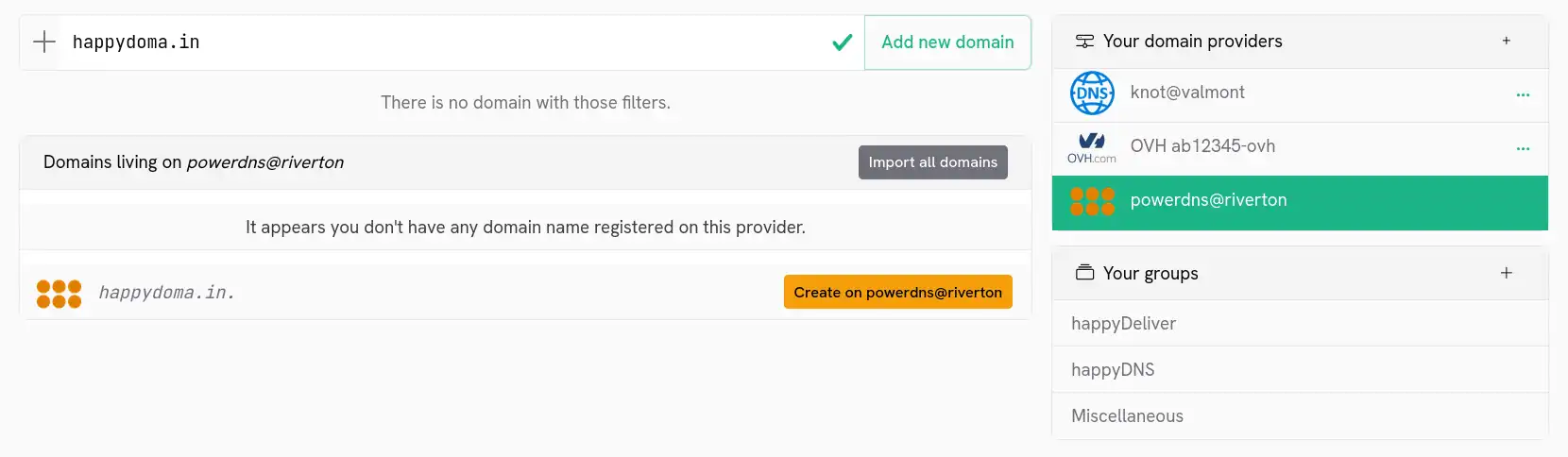 Some provider will permit to create a domain